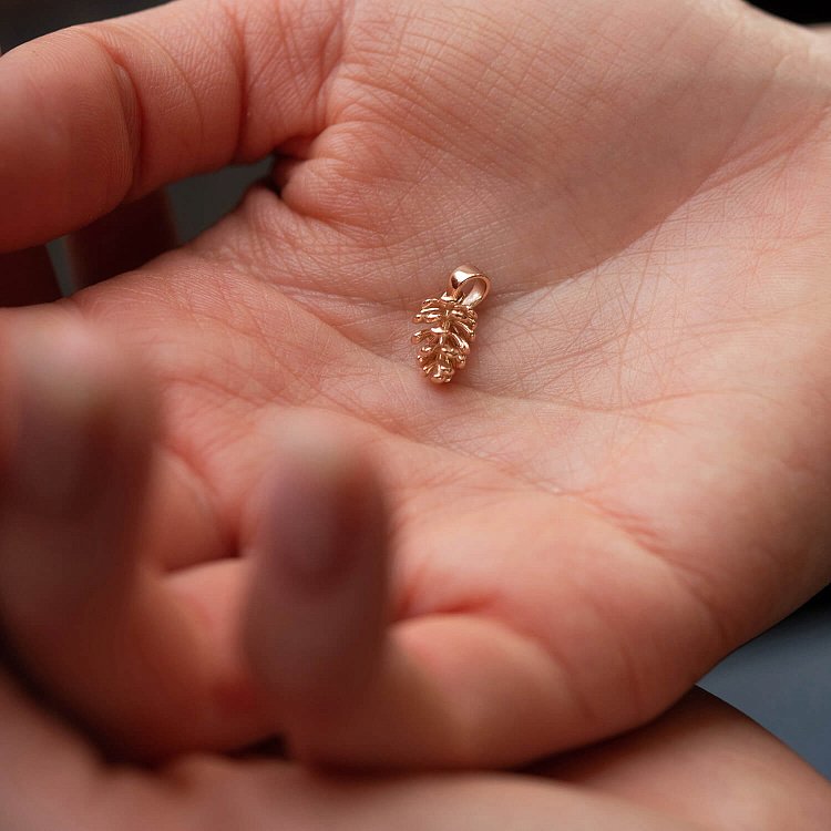 Кулон "Шишка" в красном золоте п03772 от ювелирного магазина Оникс - 4