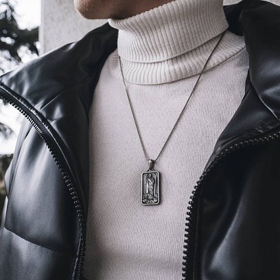 Срібний кулон "Архангел Михаїл" (можливе гравіювання) 133177 №2