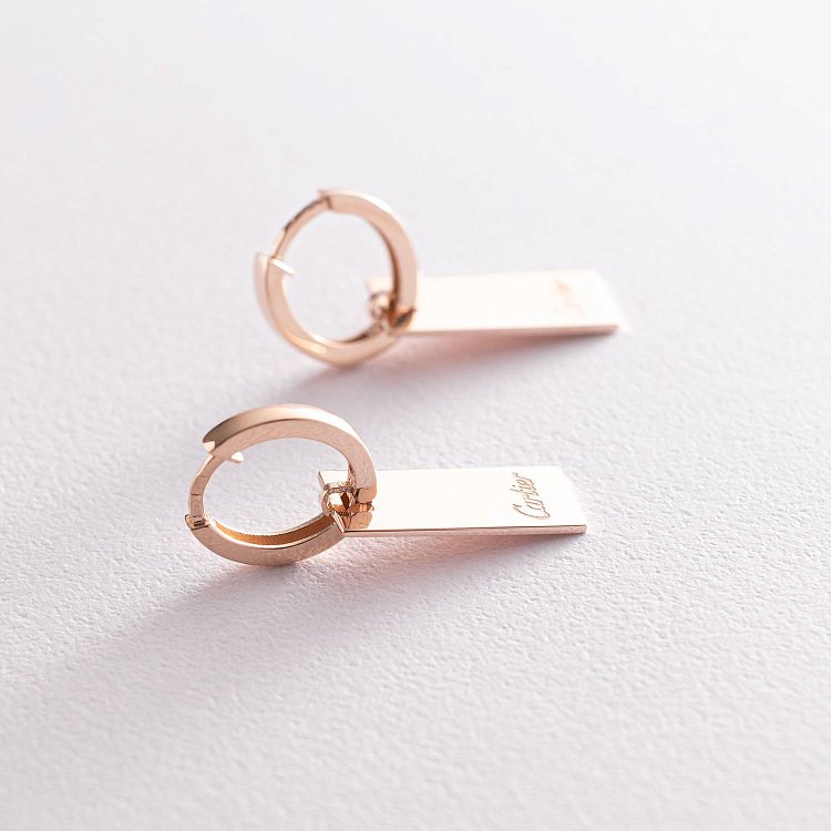 Сережки на застібці конго (червоне золото) с06079 від ювелірного магазину Онікс - 3