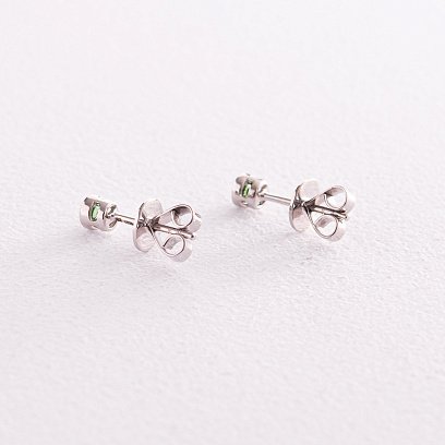 Золоті сережки - пусети с цаворитами сб0184gl №5