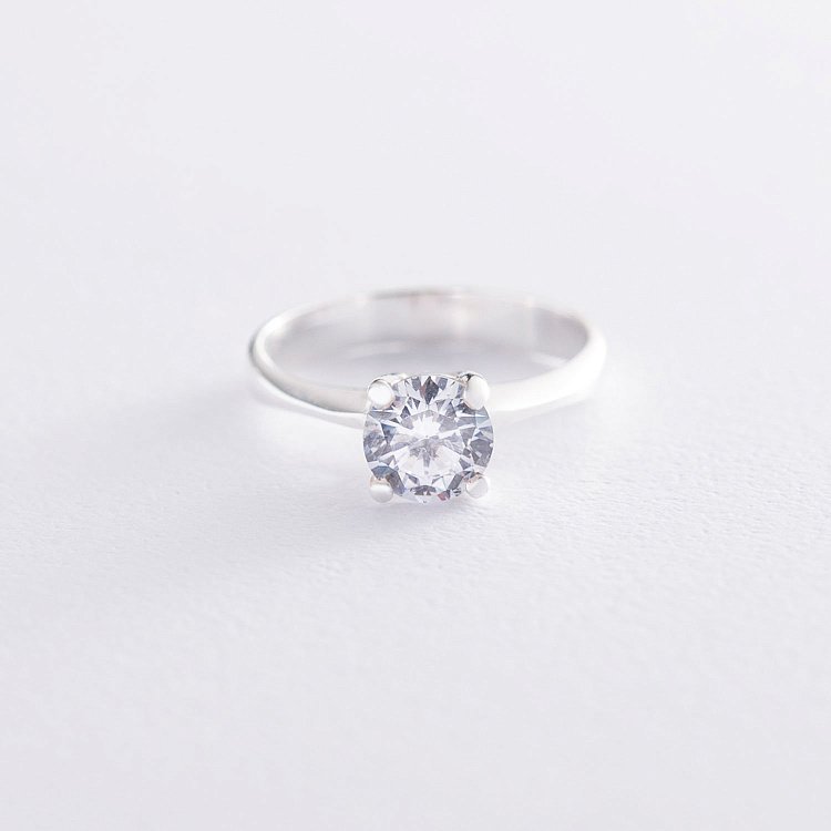 Заручальна каблучка c фіанітом 111694 від ювелірного магазину Онікс