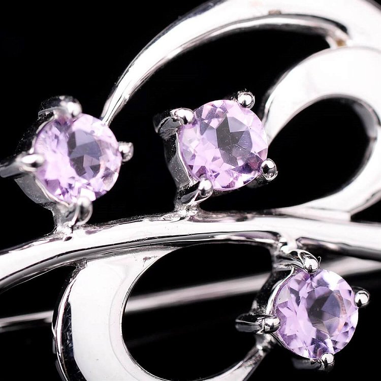 Срібна брошка з аметистом 16064 від ювелірного магазину Онікс - 4