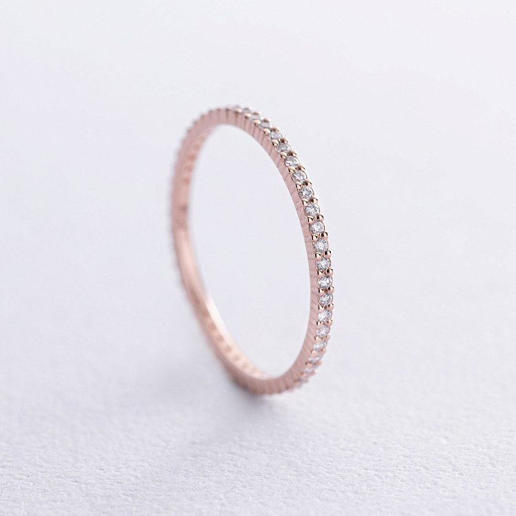 Кольцо с дорожкой бриллиантов (красное золото) 217832421 от ювелирного магазина Оникс