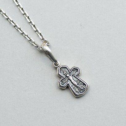 Серебряный крестик с распятием (чернение) 13661