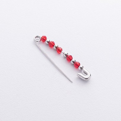 Срібна шпилька з червоними каменями ﻿20157