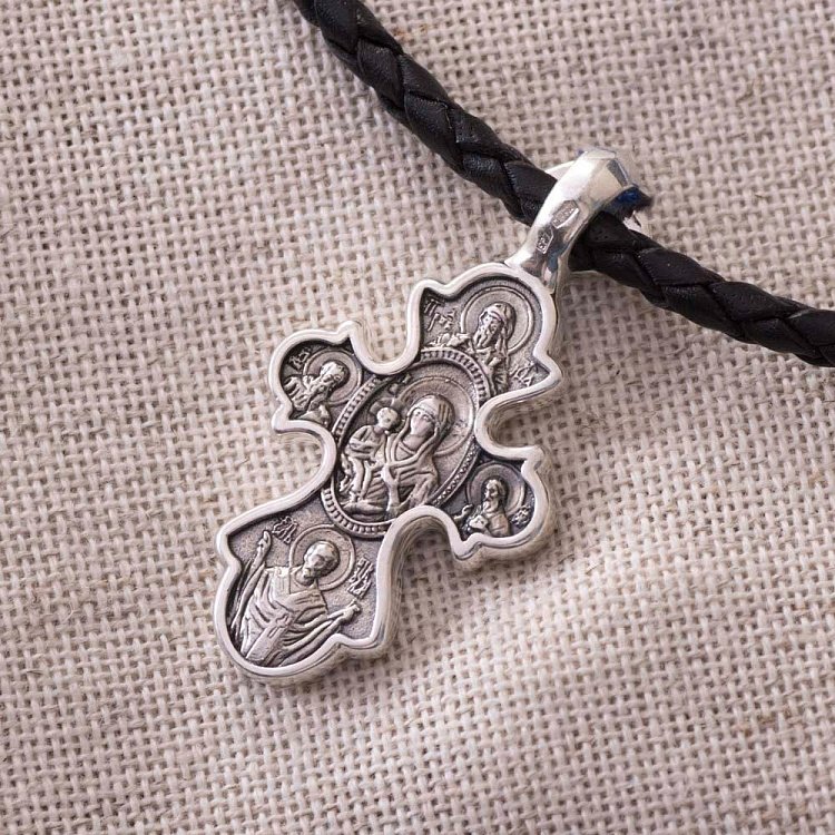 Православний хрест "Ікона Божої Матері" Троєручиця " 131923 від ювелірного магазину Онікс - 7