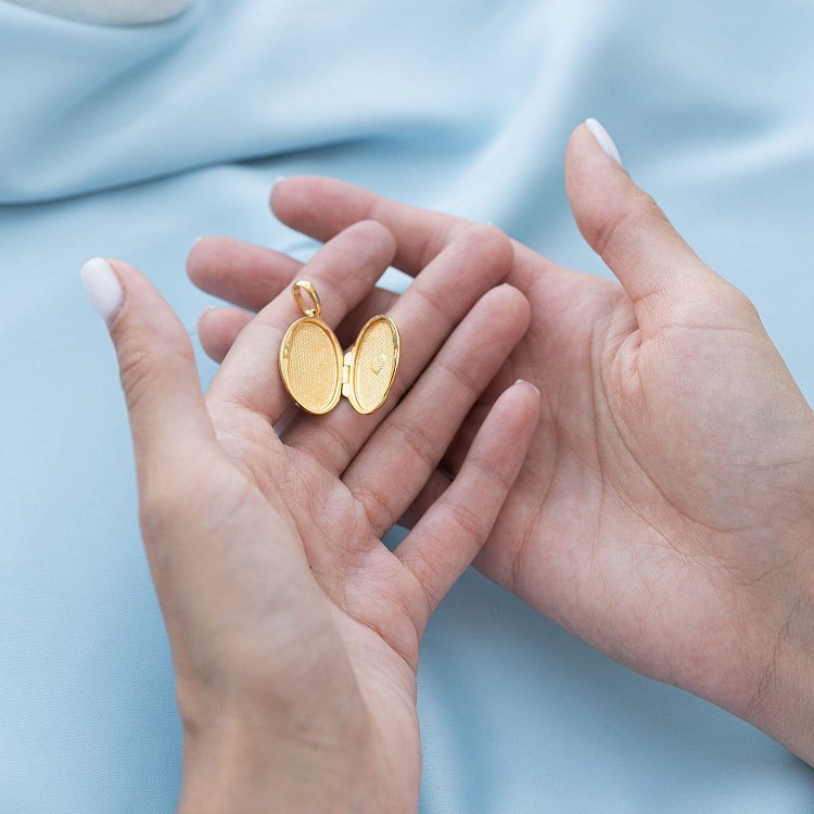 Серебряный кулон для фотографии "Цветы" (позолота, чернение) 133041 от ювелирного магазина Оникс - 3