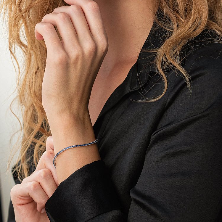 Браслет Теннис в белом золоте с сапфирами 518801529 от ювелирного магазина Оникс - 4