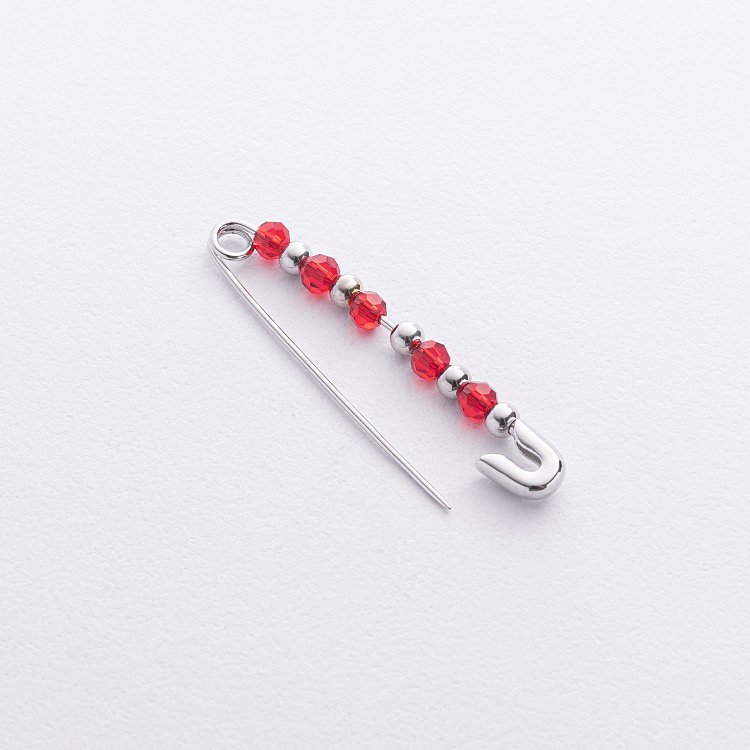 Срібна шпилька з червоними каменями ﻿20157 від ювелірного магазину Онікс