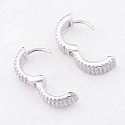 Срібні сережки "Кільця" з фіанітами 121677 от ювелирного магазина Оникс - 2