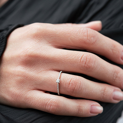 Заручальна золота каблучка з діамантами 101-10116/2(3.0)б №3