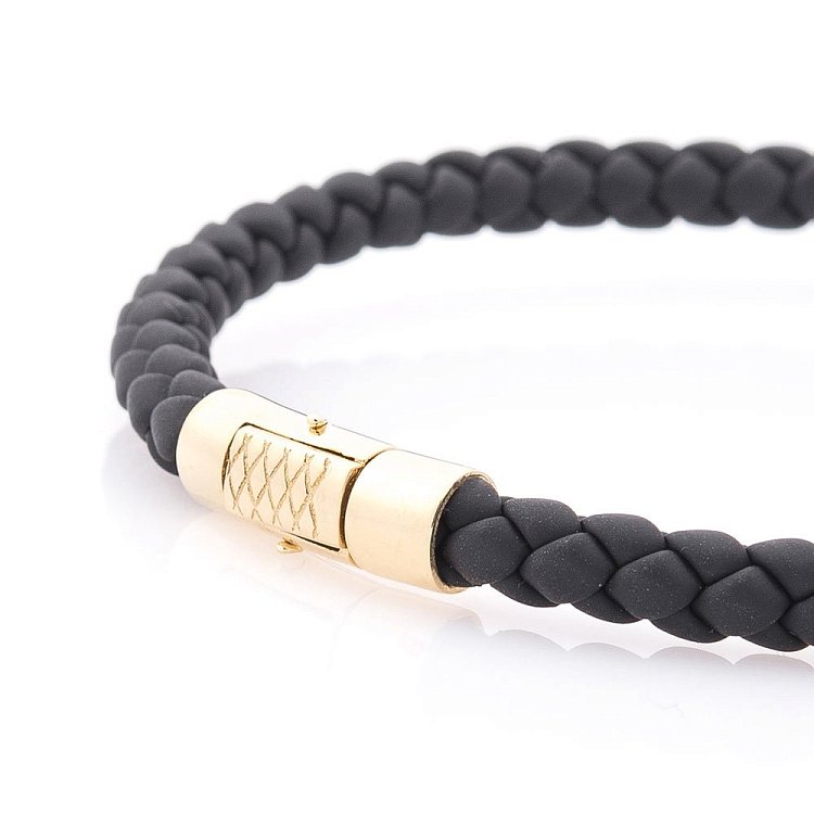 Каучуковый браслет "Крестик" с фианитами б03997 от ювелирного магазина Оникс - 2