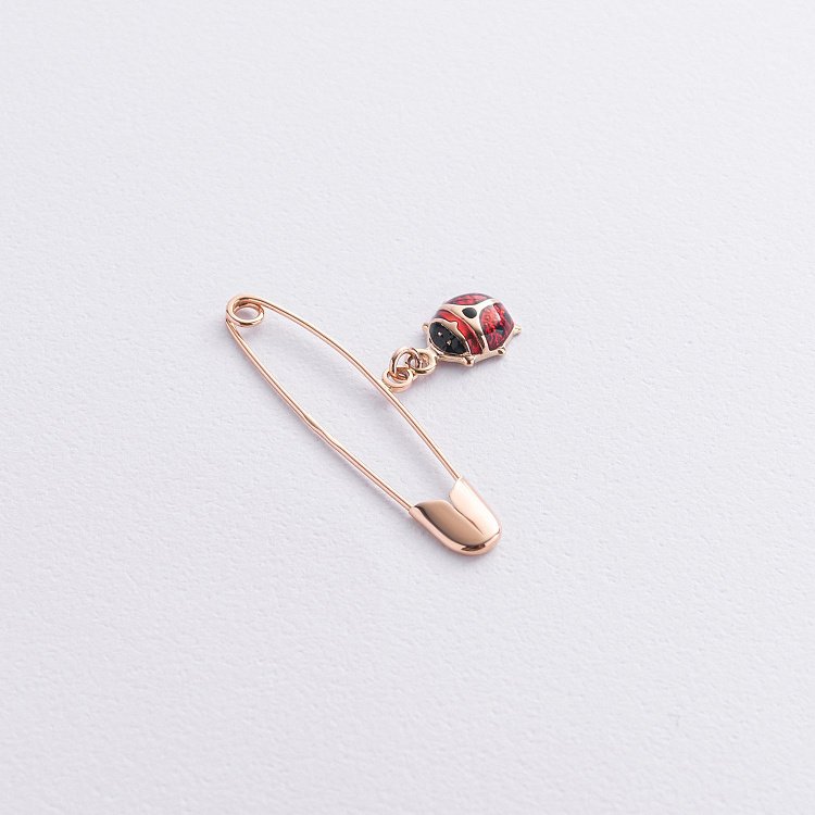 Золота дитяча шпилька "Сонечко" з емаллю зак00160 від ювелірного магазину Онікс