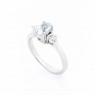 Серебряное помолвочное кольцо с голубым топазом и фианитами 111434 от ювелирного магазина Оникс