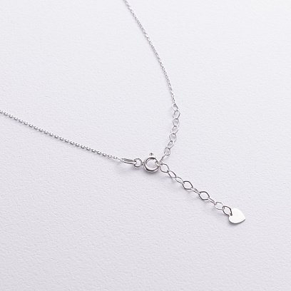 Колье "Сердце" с фианитом (белое золото) кол02567 №5