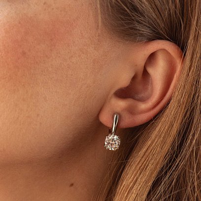 Серебряные серьги с фианитами 12513 №5