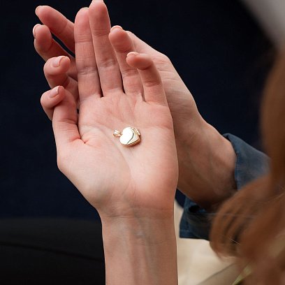 Золотой кулон для фотографии "Сердце" п02848 №2