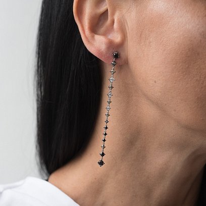 Золотые серьги с бриллиантами сб0101ca №7