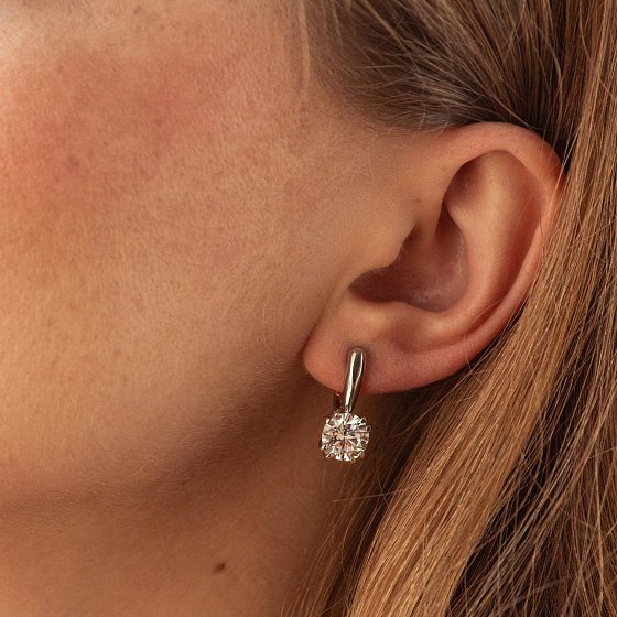 Серебряные серьги с фианитами 12513 №5