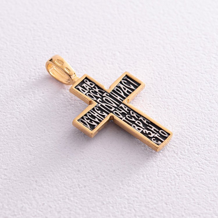 Срібний хрестик з позолотою 132460 від ювелірного магазину Онікс - 1