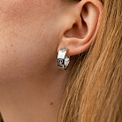 Сережки - кільця "Love" в білому золоті с05479 от ювелирного магазина Оникс - 3