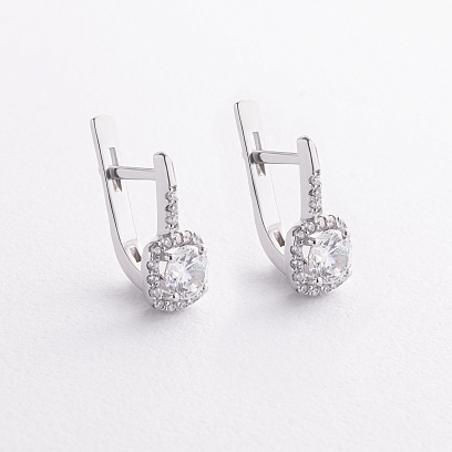 Серебряные серьги с фианитами 2292/1р-CZ