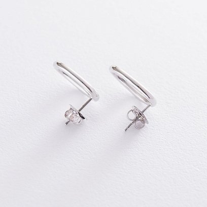 Золотые серьги - пусеты "Овальные" с06757 №3