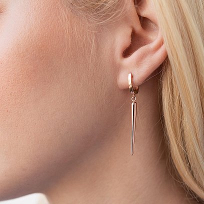 Сережки "Захват" у червоному золоті с07836