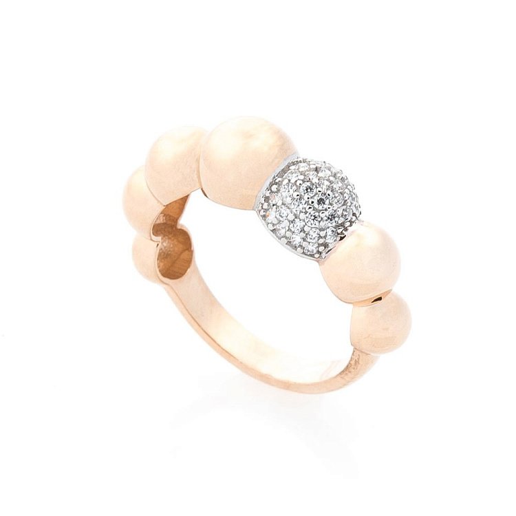 Золотое кольцо с фианитами к05400 от ювелирного магазина Оникс