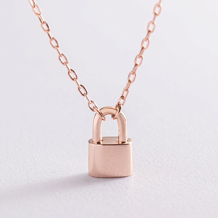 Колье "Замочек" в красном золоте кол01890 от ювелирного магазина Оникс