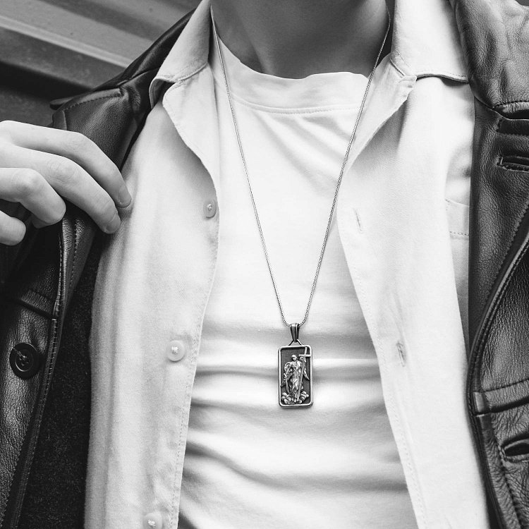 Срібний кулон "Архангел Михаїл" (можливе гравіювання) 133178 від ювелірного магазину Онікс - 6