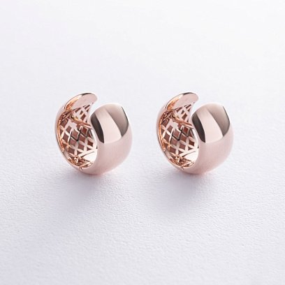 Серьги - кольца в красном золоте с07886 №3