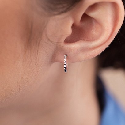 Серьги - пусеты "Mona" в белом золоте mini с08381 №4