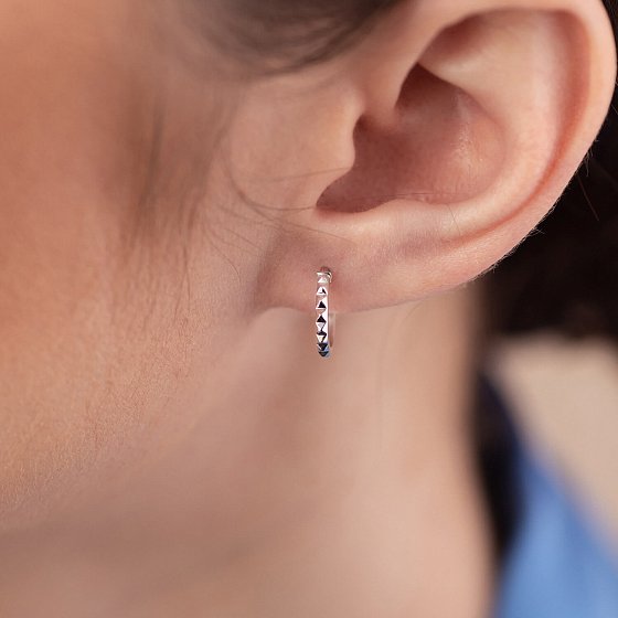 Серьги - пусеты "Mona" в белом золоте mini с08381 №4