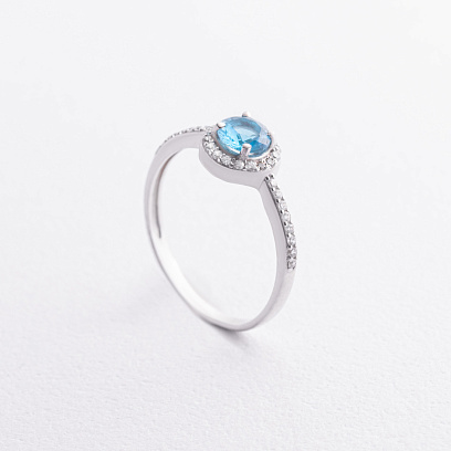 Серебряное кольцо с кварцом и фианитами 1867/1р-QSWB