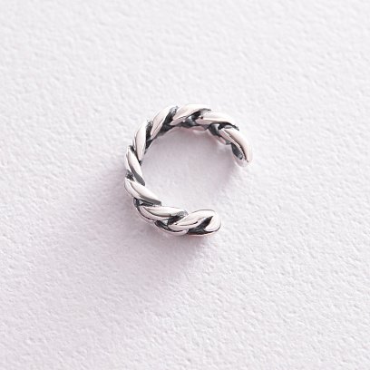 Срібна сережка - каффа "Ланцюжок" 123214 №7