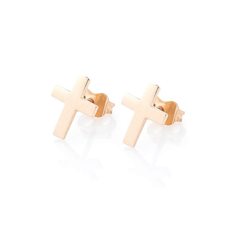 Золоті сережки-пусети "Хрестики" с05273 від ювелірного магазину Онікс