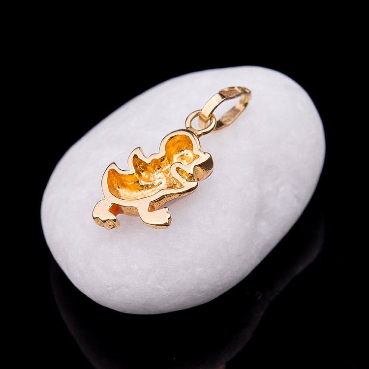 Дитяча золота підвіска "Каченя" (емаль) п00876у від ювелірного магазину Онікс - 1