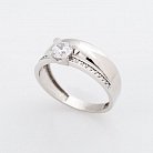 Золотое помолвочное кольцо с фианитами к04891 от ювелирного магазина Оникс