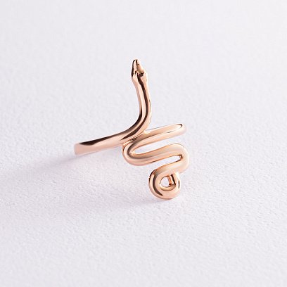 Кольцо "Змея" в красном золоте к07091