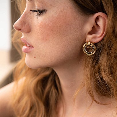 Золоті сережки "Кільця" с06100 №3