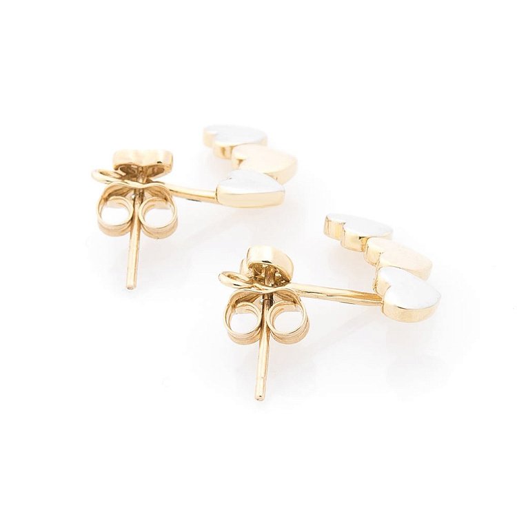 Золоті сережки-пусети "Сердечка" с05551 від ювелірного магазину Онікс - 2