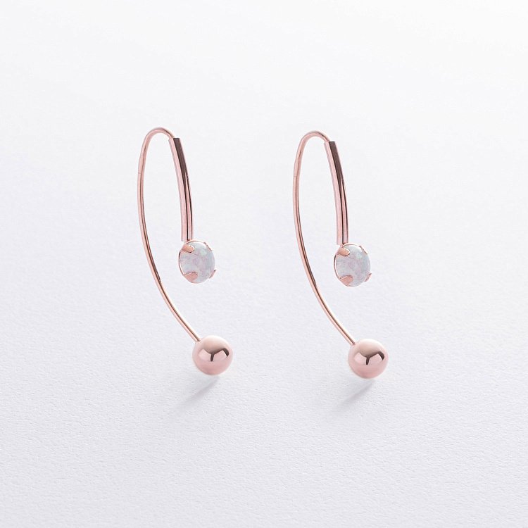 Золоті сережки "Натхнення" (синт. опал) с06711 від ювелірного магазину Онікс