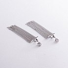 Серебряные серьги - джекеты "Иветта" с цепочками 902-01373 от ювелирного магазина Оникс - 8