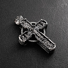 Серебряный крест "Иисус Христос со святыми. Спаси и Сохрани" (на укр. языке) с эбеновым деревом 1602 от ювелирного магазина Оникс - 1