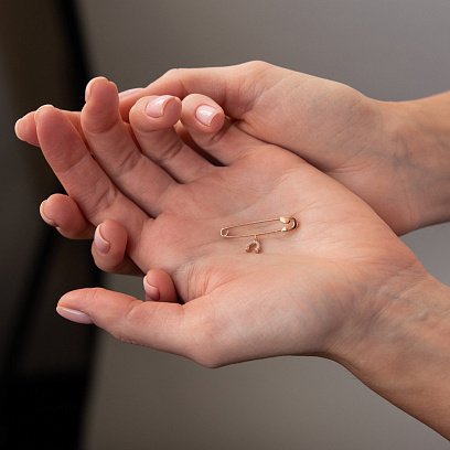 Золота шпилька "Підкова" (фіаніти) зак00321 №2