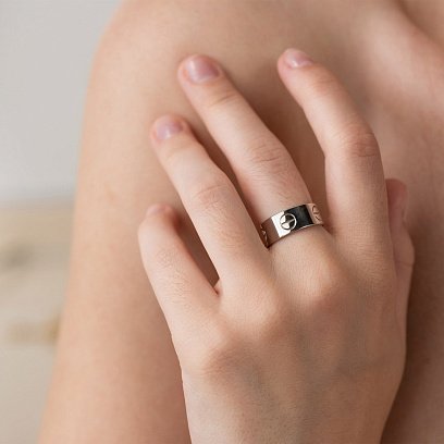 Кольцо "Love" в белом золоте к04712 №4