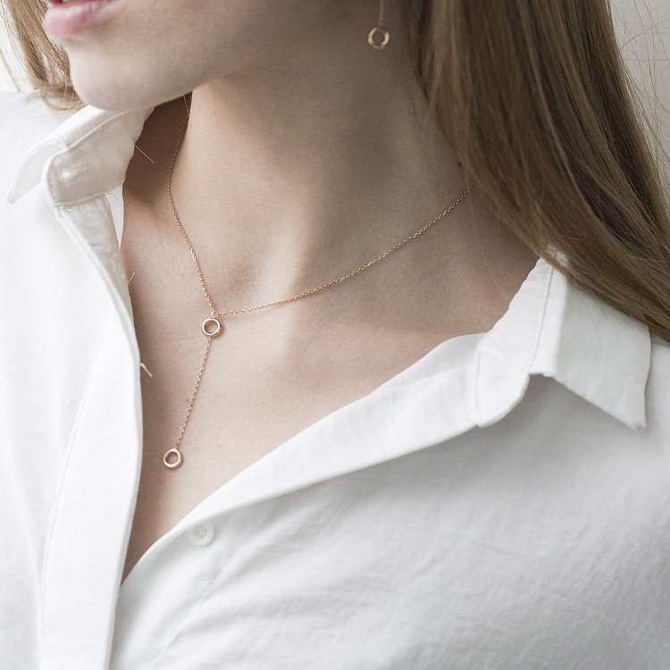 Кольє "Кружечки" в червоному золоті кол01838 від ювелірного магазину Онікс - 4