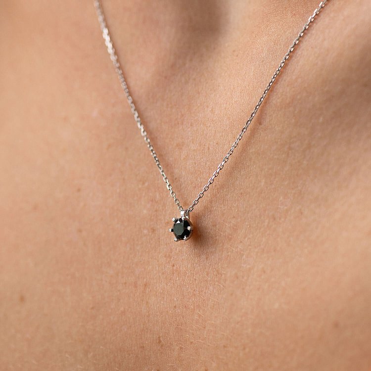 Кольє у білому золоті з чорним діамантом 736131122 від ювелірного магазину Онікс - 3