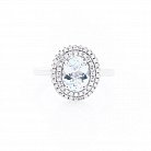 Женское кольцо с голубым топазом (фианиты) 111447 от ювелирного магазина Оникс - 3